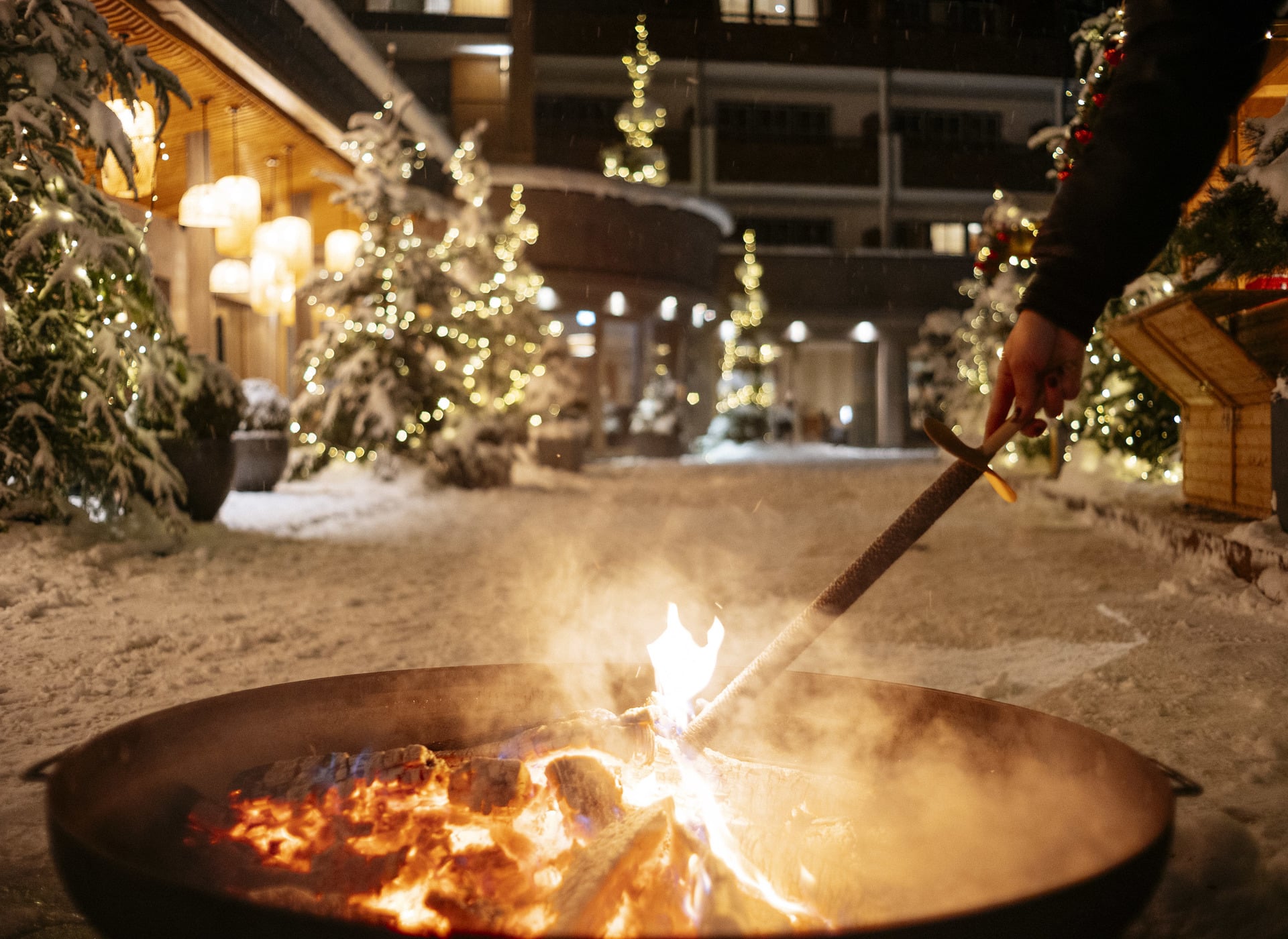 Romantic torchlight hike